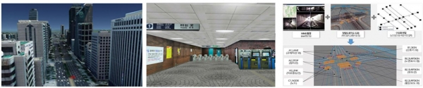 국토교통부는 4차 산업혁명 시대의 혁신성장을 지원하기 위한 첨단 공간정보의 구축을 지속하고, 기반기술 개발에도 매진할 계획이다. 3D 정밀지도, 실내공간정보, 자율주행용 정밀지도 (왼쪽부터) [사진=국토교통부]