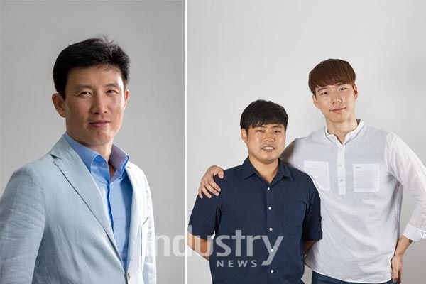 신개념 고에너지 알루미늄 배터리를 개발한 UNIST 조재필 교수(왼쪽)와 류재찬 연구원(가운데), 장혜성 연구원(오른쪽) [사진=UNIST]