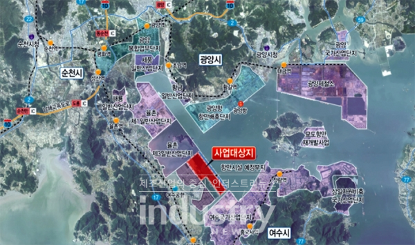 율촌 융·복합 물류단지 조성사업 위치도. [자료=해양수산부]