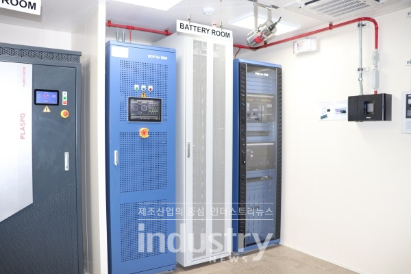 고감도 연기 감지 장치가 설치된 BSS의 ESS [사진=인더스트리뉴스]