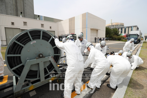 2018년 5월 월성본부 재난대응 안전한국 훈련 현장 모습 [사진=한국수력원자력]