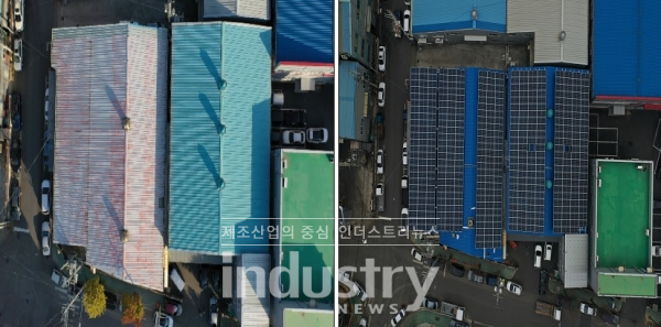 2019년 설치 완료한 산업단지 태양광발전 전경 [사진=인천시]