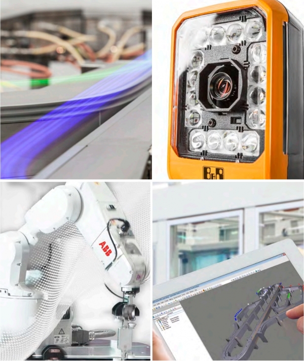 적응형 기계 구현을 위한 B&R의 4가지 기술. 왼쪽부터 -ACOPOStrak, 통합 머신 비전, 머신 중심 로보틱스, 디지털 트윈(포괄적 시뮬레이션) [사진=B&R]