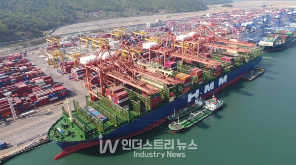 정부는 국적선사와 협업해 작년 11월부터 중소기업 전용 선적공간을 확보해 수출 중소기업 해상운송을 지원해왔다. [사진=HMM]