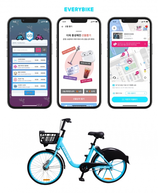 공유자전거 브랜드 ‘에브리바이크’가 컨텐츠 모빌리티 플랫폼으로써 신규 기능을 업데이트했다. [사진=에브리바이크]