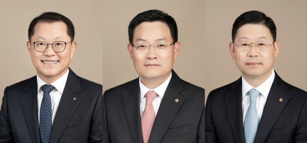 (왼쪽부터) 김희철 한화오션 대표이사 내정자, 손재일 한화시스템 대표이사 내정자, 이구영 한화파워시스템 대표이사 내정자. [사진=한화그룹]