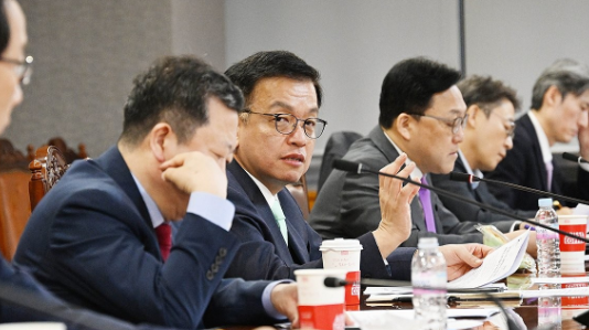 최상목 경제부총리가 14일 서울 중구 은행회관에서 열린 '거시경제금융현안 간담회'를 주재하고 있다 / 사진=연합뉴스