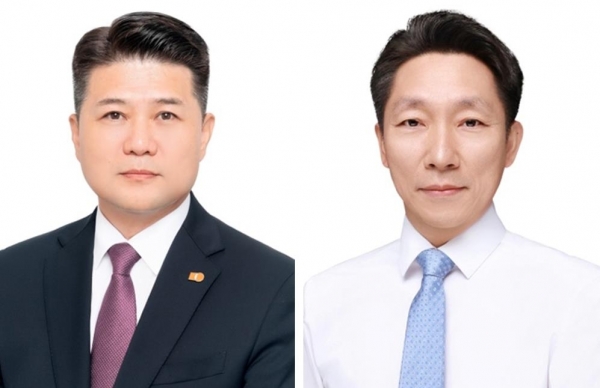 김동찬 삼양식품 대표이사(왼쪽)와 김주영 삼양차이나 법인장./사진=삼양라운드스퀘어