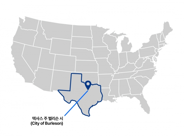 미국 텍사스주 벌리슨시 지도./이미지=SPC그룹