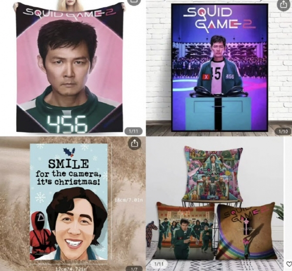 @ 테무·알리익스프레스 등에서 판매 중인 오겜2 불법 굿즈. /사진=서경덕 교수 SNS 캡처