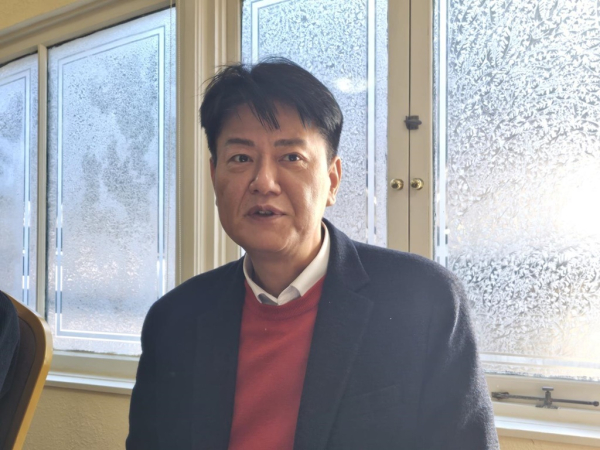 15일(현지시간) 미국 샌프란시스코에서 기자단 간담회를 갖는 한미 최인영 R&D 센터장. /사진=연합뉴스