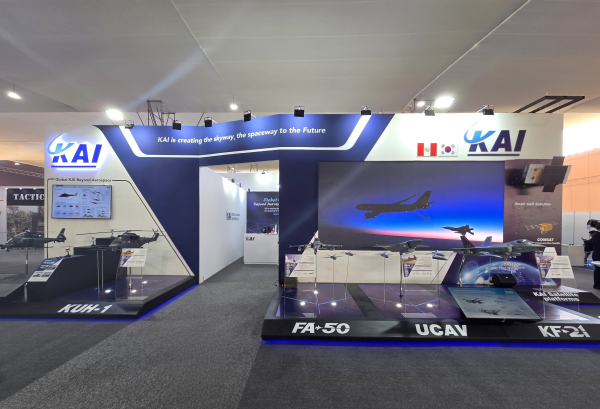 페루 방산 전시회 'SITDEF 2025'의 KAI 부스 전경./사진=한국항공우주산업