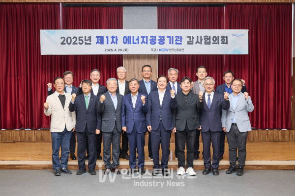 29일 경남 산청군에서 열린 21개 에너지공공기관 감사협의회에서 참석 상임감사위원들이 기념촬영을 하고 있다.