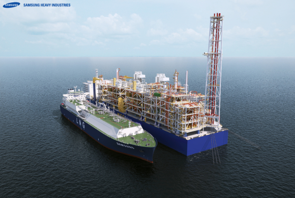 삼성중공업이 개발한 심해용 FLNG 표준모델 MLF-O./사진=삼성중공업