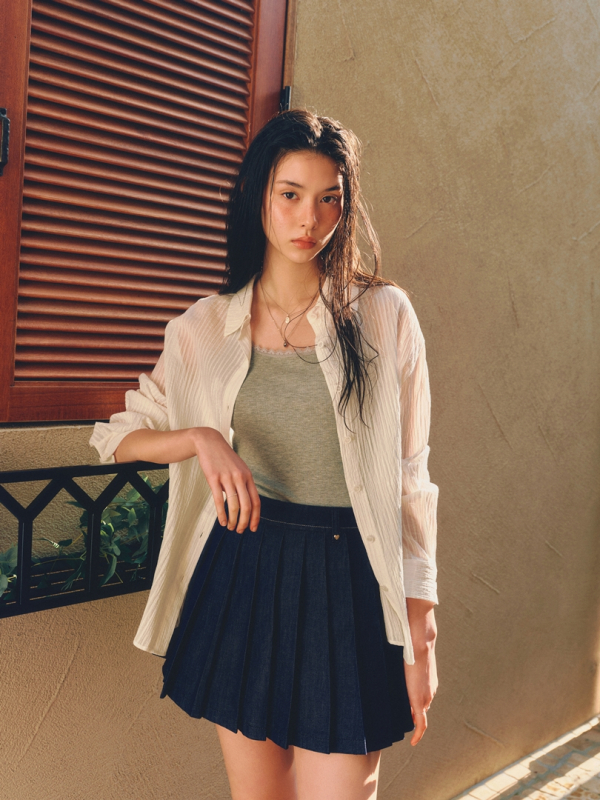 이랜드 로엠 백리본 긴팔 셔츠./사진=이랜드