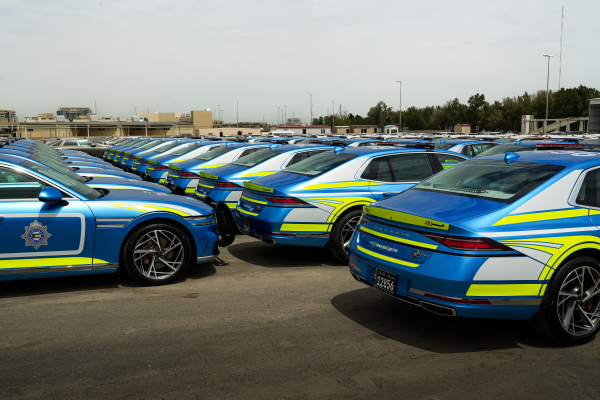 쿠웨이트 내무부 행사 운영용으로 맞춤 제작된 제네시스 G90./사진=현대자동차