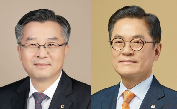권혁웅 한화생명 부회장(왼쪽)과 이경근 사장/ 사진 = 한화생명