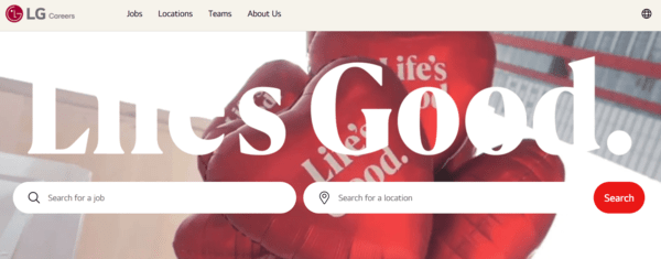 LG전자가 오픈한 글로벌 통합 채용 사이트 'LG글로벌커리어' 홈페이지 첫 화면./이미지=LG글로벌커리어 홈페이지 캡쳐