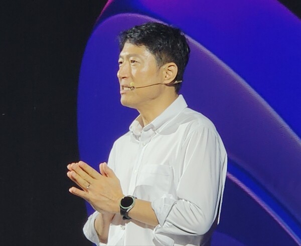 2025년9월18일 김석환 위메이드 부사장이 서울 중구 앰배서더 서울 풀만 호텔에서 열린 스테이블 원 행사에서 발표를 하고 있다./사진=문기수 기자