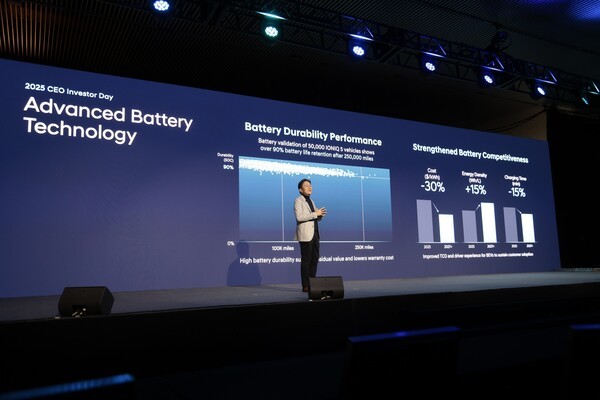 김창환 현대자동차 전동화에너지솔루션담당 부사장이 '2025 현대차 CEO 인베스터 데이'에서 발표하고 있다./사진=현대자동차