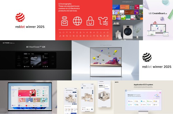 2025년 레드닷 디자인 어워드에서 12개 상을 수상한 LG전자의 제품 디자인들./이미지=LG전자