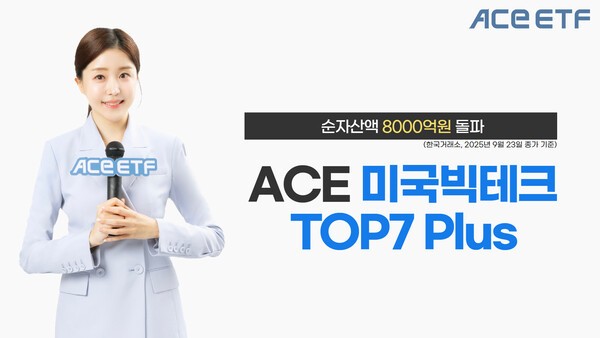 한국투자신탁운용의 ACE 미국빅테크TOP7 Plus 상장지수펀드(ETF) 순자산액이 8000억원을 돌파했다./사진 = 한국투자신탁운용