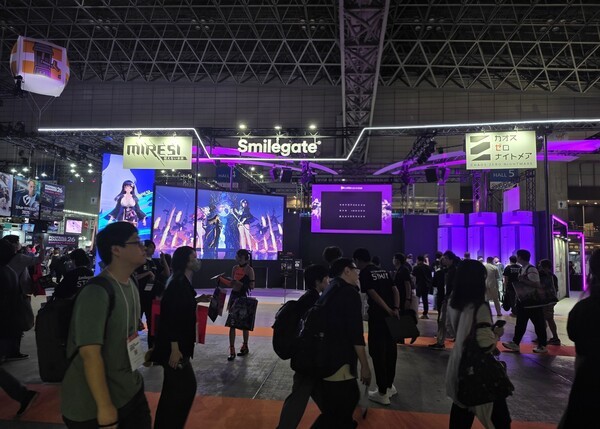 2025년9월25일 일본 치바현 미쿠하리 멧세에서 진행되는 도쿄게임쇼 2025 현장에 꾸려진 스마일게이트 전시부스 전경./사진=스마일게이트