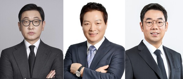 (왼쪽부터) 문성욱 (주)신세계라이브쇼핑 대표이사 兼 (주)시그나이트 대표이사, 박주형 (주)신세계 대표이사 兼 (주)신세계센트럴 대표이사, 제임스장 (주)지마켓 대표이사./사진=신세계그룹