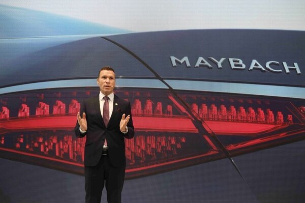 지난 7월 14일 서울 강남구 압구정 마이바흐 브랜드센터 서울 오픈 현장에서 마티아스 바이틀 메르세데스 벤츠코리아 대표가 발언하고 있다./사진=메르세데스 벤츠코리아