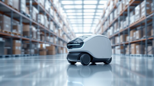 물류공장을 누비는 AMR 이미지 [사진은 AI로 생성]<br>