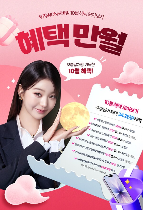 우리은행, 10월 알뜰폰 개통 혜택 이벤트 홍보 이미지/ 사진 = 우리은행