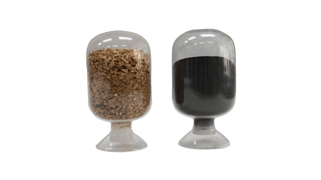 목재 원재료 및 생성 인조흑연 [사진=레이저앤그래핀]<br>