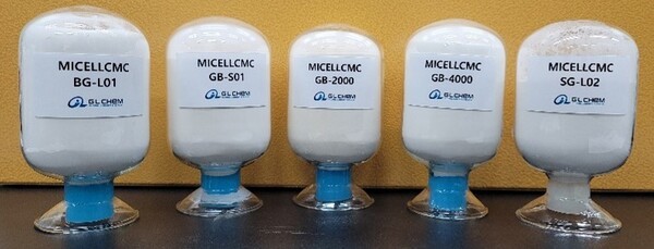 이차전지용 바인더 소재 ‘MICELLCMC’ 제품&nbsp;[사진=지엘켐]