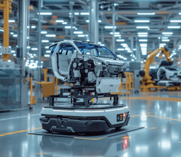 AMR은 스마트팩토리 구현의 필수 요소로 자리매김하고 있다. [사진은 AI로 생성]<br>