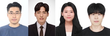 사진 왼쪽부터 UNIST 강석주 교수, 숙명여자대학교 주세훈 교수, UNIST 이민주 연구원(제1저자) 나종건 연구원(제1저자)<br>