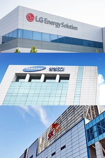 (위부터) LG에너지솔루션, 삼성SDI, SK온./사진= 각 사